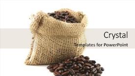  Presentation with coffee beans - Presentation theme enhanced with coffee bag full of beans background and a coral colored foreground