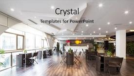  Presentation with furniture - Beautiful PPT theme featuring coffee bar in modern gym backdrop and a light gray colored foreground