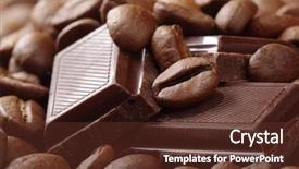  Presentation with coffee chocolate - Slides consisting of coffee bean and chocolate background and a  colored foreground