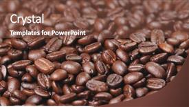  Presentation with brown bear baby shoes - Audience pleasing PPT layouts consisting of coffee bean in brown colour backdrop and a  colored foreground