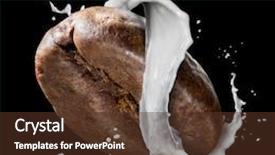  Presentation with red coffee bean - Slide set featuring coffee bean with milk splash background and a tawny brown colored foreground