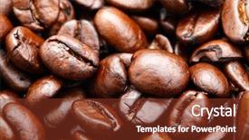  Presentation with green coffee - PPT theme featuring coffee bean background and a tawny brown colored foreground