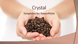  Presentation with coffee beans - Cool new PPT layouts with coffee beans - woman showing medium backdrop and a lemonade colored foreground