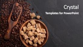  Presentation with coffee beans - Amazing PPT theme having coffee beans and brown sugar backdrop and a dark gray colored foreground