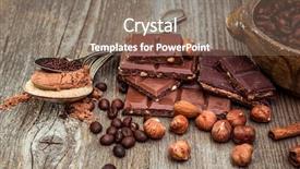  Presentation with coffee chocolate - PPT theme enhanced with coffee beans and chocolate background and a coral colored foreground