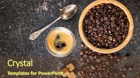  Presentation with coffee beans - Theme consisting of coffee beans and espresso coffee background and a  colored foreground