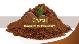 Presentation with coffee beans - Beautiful presentation theme featuring coffee beans and ground isolated backdrop and a tawny brown colored foreground