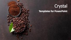  Presentation with beans - Amazing theme having coffee beans and ground powder backdrop and a dark gray colored foreground
