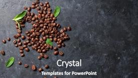  Presentation with coffee beans - Theme having coffee beans and mint leaves background and a dark gray colored foreground