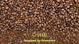  Presentation with coffee beans - Presentation theme having coffee-beans-background-directly-above background and a tawny brown colored foreground