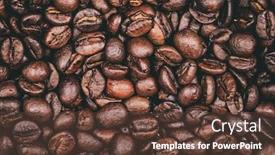  Presentation with coffee beans - Presentation theme featuring coffee-beans-background-texture-closeup background and a tawny brown colored foreground