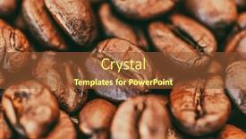  Presentation with coffee beans - Beautiful PPT theme featuring coffee-beans-background-texture-closeup backdrop and a tawny brown colored foreground