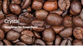  Presentation with coffee beans - Cool new slides with coffee beans background texture panoramic backdrop and a tawny brown colored foreground