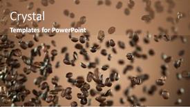  Presentation with freeze - Audience pleasing PPT layouts consisting of coffee-beans-flying backdrop and a coral colored foreground