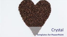  Presentation with coffee beans - Beautiful slides featuring coffee beans forming heart shaped backdrop and a  colored foreground