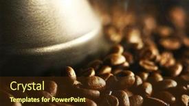  Presentation with attention - Colorful PPT theme enhanced with coffee beans grains of coffee let out aroma and smells drawing of attention backdrop and a tawny brown colored foreground