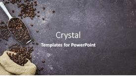  Presentation with coffee beans - Audience pleasing presentation theme consisting of coffee-beans-in-a-sack backdrop and a gray colored foreground