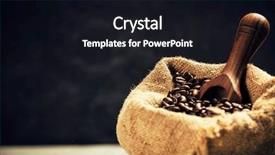  Presentation with coffee beans - PPT layouts enhanced with coffee beans in burlap sack background and a wine colored foreground