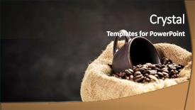  Presentation with sack of coffee beans - Amazing slide deck having coffee beans in burlap sack backdrop and a dark gray colored foreground