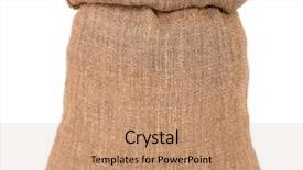  Presentation with sack of coffee beans - PPT layouts having coffee beans in burlap sack background and a coral colored foreground
