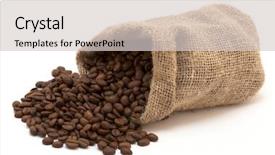  Presentation with coffee beans - Presentation theme consisting of coffee beans in canvas sack background and a light gray colored foreground