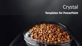  Presentation with coffee container - Amazing PPT theme having coffee-beans-in-coffeemaker-bean backdrop and a  colored foreground