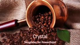  Presentation with coffee beans - Presentation consisting of coffee-beans-in-ibrik background and a wine colored foreground