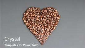  Presentation with shape heart - PPT layouts featuring coffee-beans-in-shape background and a gray colored foreground