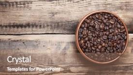  Presentation with ingredients brown sugar coffee beans - Amazing presentation design having coffee beans in wooden bowl backdrop and a coral colored foreground