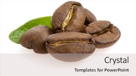  Presentation with coffee beans - Theme consisting of coffee beans isolated on white background and a  colored foreground