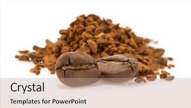  Presentation with coffee beans on a white - Slide set enhanced with coffee beans isolated on white background and a  colored foreground