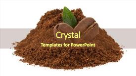 Presentation with coffee beans - PPT theme having coffee beans isolated on white background and a tawny brown colored foreground