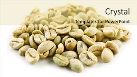  Presentation with coffee beans - Presentation theme enhanced with coffee beans isolated on white background and a blonde colored foreground
