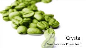  Presentation with green coffee - Audience pleasing presentation design consisting of coffee beans isolated on white backdrop and a white colored foreground