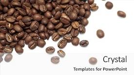  Presentation with coffee beans - Beautiful PPT theme featuring coffee beans isolated on white backdrop and a white colored foreground