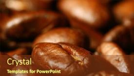  Presentation with coffee beans - Colorful PPT theme enhanced with coffee-beans-macro-close-up backdrop and a tawny brown colored foreground