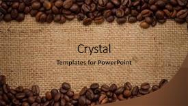  Presentation with coffee beans - Audience pleasing theme consisting of coffee beans on burlap background backdrop and a coral colored foreground