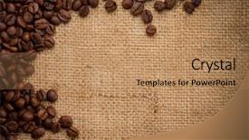  Presentation with coffee beans - PPT layouts featuring coffee beans on burlap background background and a coral colored foreground