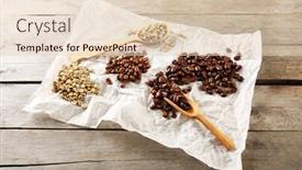  Presentation with parchment - PPT layouts with coffee-beans-on-crumpled-parchment background and a lemonade colored foreground