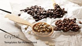  Presentation with parchment - Colorful presentation enhanced with coffee-beans-on-crumpled-parchment backdrop and a coral colored foreground