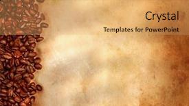  Presentation with parchment paper - Colorful slide deck enhanced with coffee beans on old parchment backdrop and a yellow colored foreground