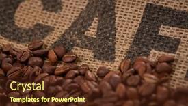  Presentation with beans - PPT theme enhanced with coffee-beans-on-the-vintage background and a tawny brown colored foreground
