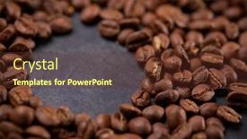  Presentation with coffee beans - Presentation theme with coffee-beans-on-the-wooden background and a tawny brown colored foreground