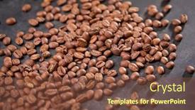  Presentation with coffee beans - PPT theme featuring coffee-beans-on-the-wooden background and a tawny brown colored foreground