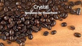  Presentation with coffee beans - PPT theme enhanced with coffee beans on wood background background and a tawny brown colored foreground