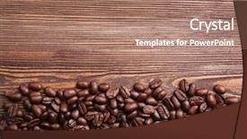  Presentation with coffee beans - Presentation theme enhanced with coffee beans on wooden background background and a  colored foreground