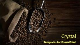  Presentation with coffee beans - Slide set consisting of coffee beans on wooden table background and a wine colored foreground
