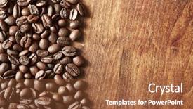  Presentation with coffee beans - Audience pleasing PPT theme consisting of coffee beans on wooden table backdrop and a red colored foreground