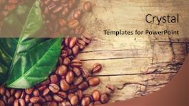  Presentation with coffee beans - Slide deck with coffee beans over wood background background and a  colored foreground