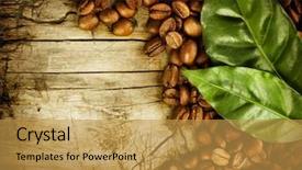  Presentation with coffee borders - Amazing slides having coffee beans over wood background backdrop and a yellow colored foreground